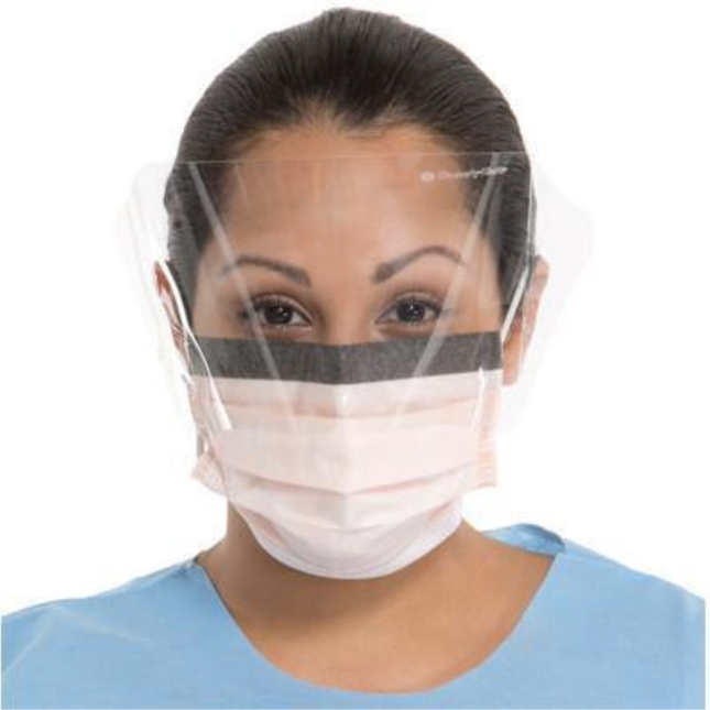 Fluidshield Procedure Mask, ASTM Level 3, Earloop, Orange, 25/Box