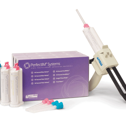 Perfectim Impression Material, Cartridge Kit, 90 Seconds, 50 ml, Blue Velvet, 3/Pk, 21-300550