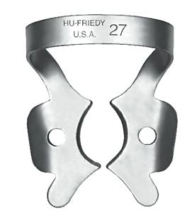 Rubber Dam Clamp, # 27, Large Molars, Satin Steel, 1/Pk, RDCM27