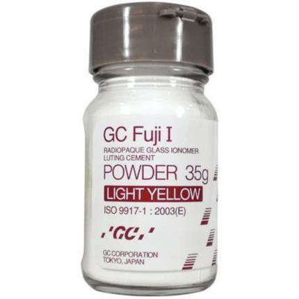 Fuji I Radiopaque Glass Ionomer Luting Cement, Powder Refill, 35 g, Light Yellow, 48/Pk