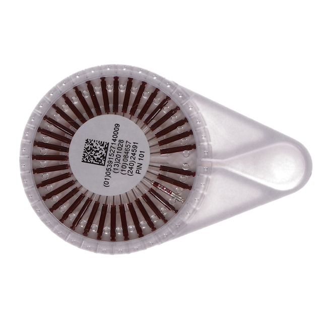 Filhol Titanium Dental Pins, Standard Package, Universal, 0.021", Red, 38/Pk, PIN101