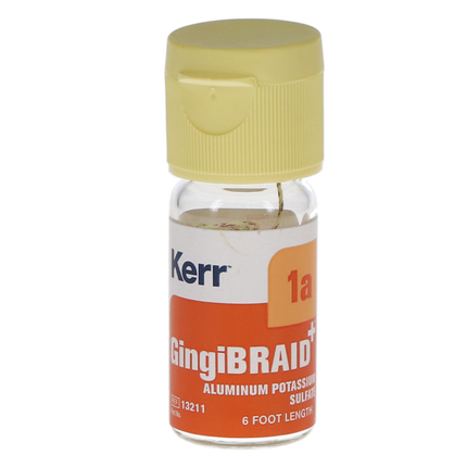 GingiBraid+ Retraction Cord, with Aluminum Potassium Sulfate, # 1, Small, Yellow with Purple, 1/Pk, 13211