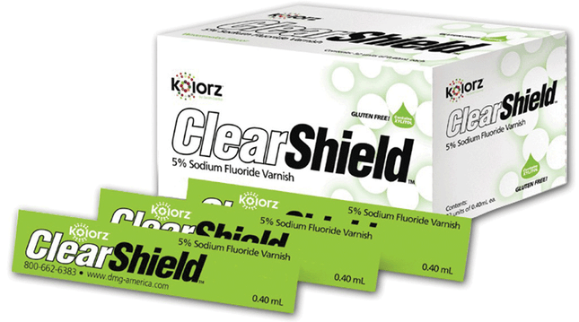 Kolorz ClearShield Fluoride Varnish, 5% NaF, Mint, 35/Pk, 799506