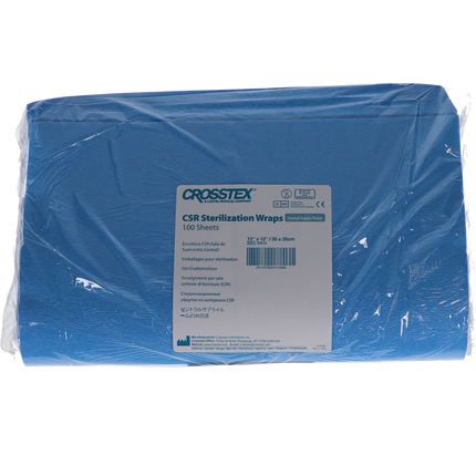 CSR Sterilization Wraps, 12 x 12 in, Blue, 1000/Pk, SW12