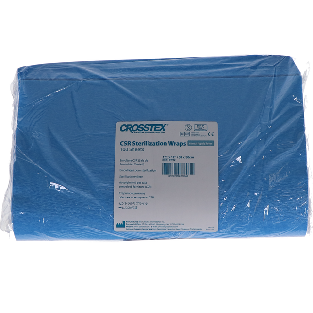 CSR Sterilization Wraps, 12 x 12 in, Blue, 1000/Pk, SW12
