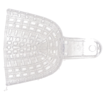 President, Impression Tray, Disposable, Clear, Perforated, # 3, Upper Medium, 12/Pk, C6903