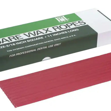 Coltene - Hygenic Utility Wax Strips - Red Round 11" x 3/16", Box of 80