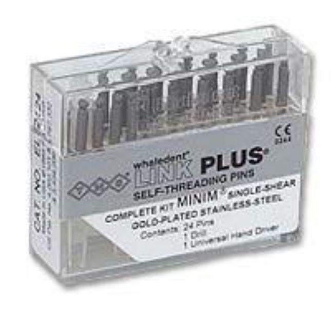 Thread Mate System Link Plus Pins, Gold-Plated Stainless Steel, Double-Shear, Minim Complete Kit, 0.021", Silver, 1/Pk, L731