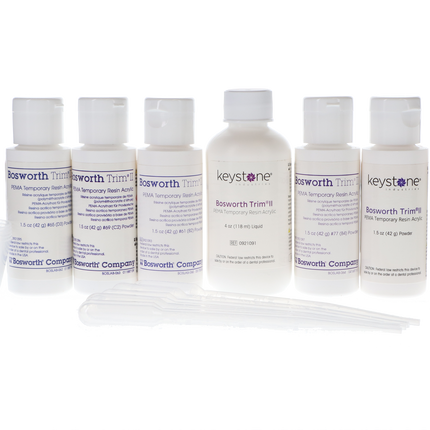 Trim II PEMA Temporary Resin Acrylic, Standard Kit, 6+1/Pk, 921090