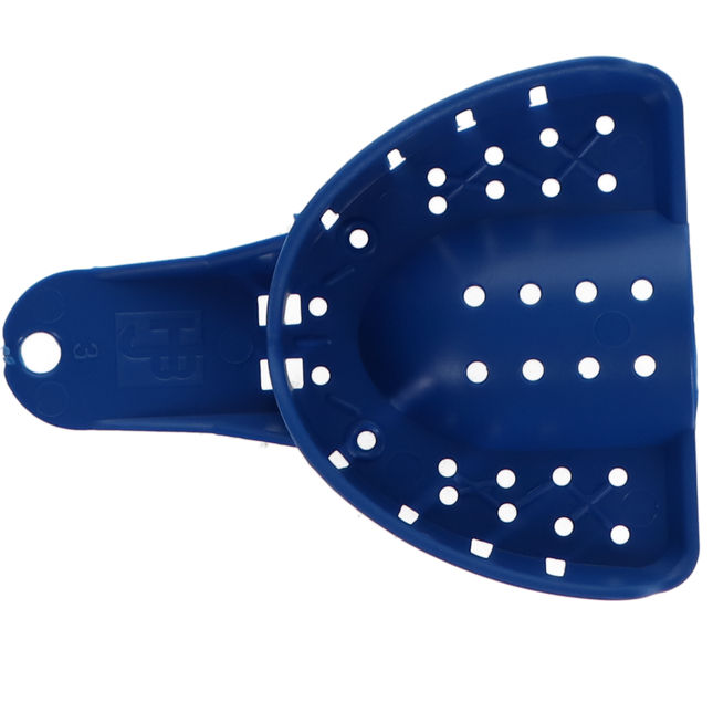 Tray Aways Disposable Plastic Impression Trays, Perforated, # 3, Medium, Upper, 12/Pk, 921885
