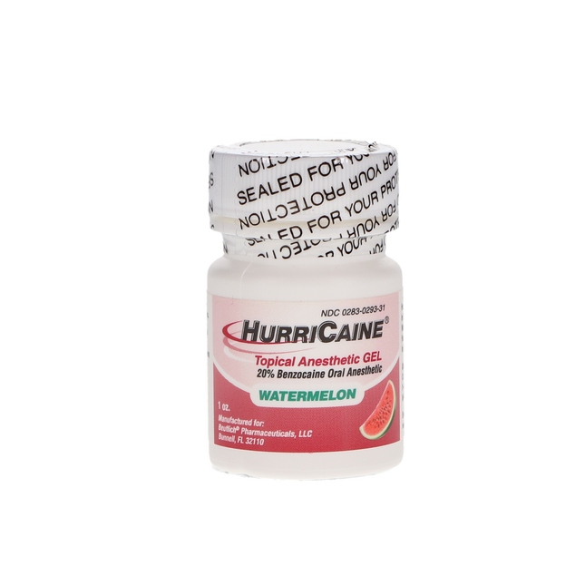 HurriCaine Topical Anesthetic Gel, 1 oz/Bt, Watermelon, 1/Pk, 0283-0293-31
