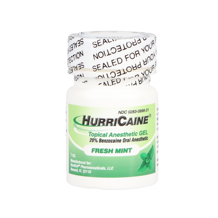 HurriCaine Topical Anesthetic Gel, 1 oz/Bt, Fresh Mint, 1/Pk, 0283-0998-31