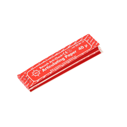 Arti-Check Articulating Paper Strips, Straight Booklets, 104 x 20 mm, 40 microns, Red, 200/Pk, BK10