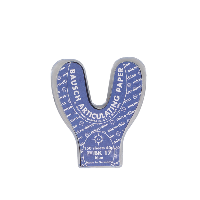 Arti-Check Micro-Thin Articulating Paper, Horseshoe, 40 microns, Blue, 150/Pk, BK17