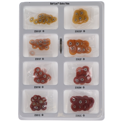 Sof-Lex XT Contouring and Polishing Kit, Extra Thin, Pop-On, Assorted, 1/Pk, 2380