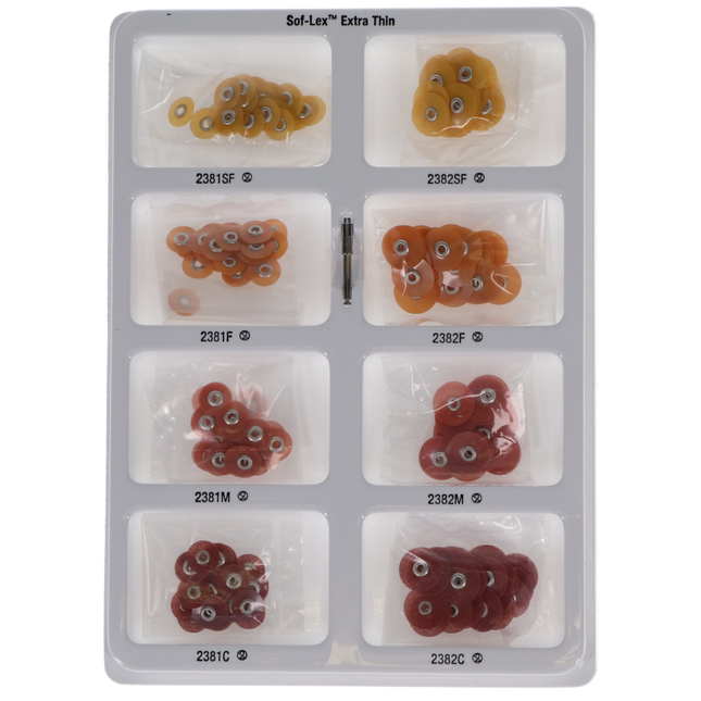Sof-Lex XT Contouring and Polishing Kit, Extra Thin, Pop-On, Assorted, 1/Pk, 2380