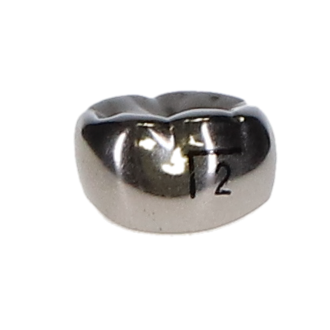 Ion Nichro Stainless Steel Molar Crowns, First Permanent Molar, # 2 Lower Left, 5/Pk, 6LL2