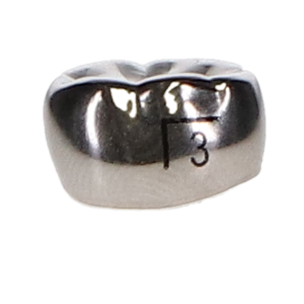 Ion Nichro Stainless Steel Molar Crowns, First Permanent Molar, # 3 Lower Left, 5/Pk, 6LL3