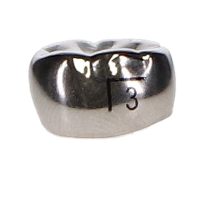 Ion Nichro Stainless Steel Molar Crowns, First Permanent Molar, # 3 Lower Left, 5/Pk, 6LL3