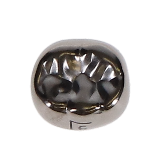 Ion Nichro Stainless Steel Molar Crowns, First Permanent Molar, # 6 Lower Left, 5/Pk, 6LL6