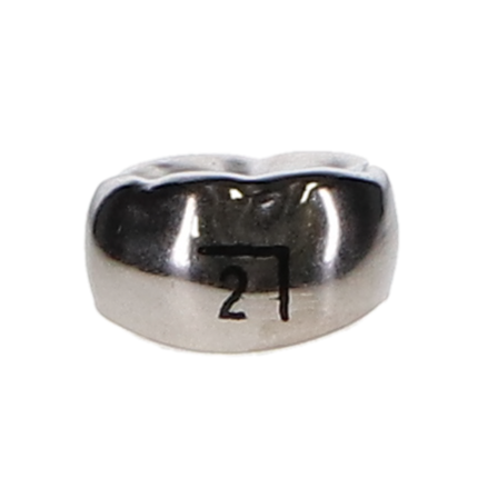Ion Nichro Stainless Steel Molar Crowns, First Permanent Molar, # 2 Lower Right, 5/Pk, 6LR2