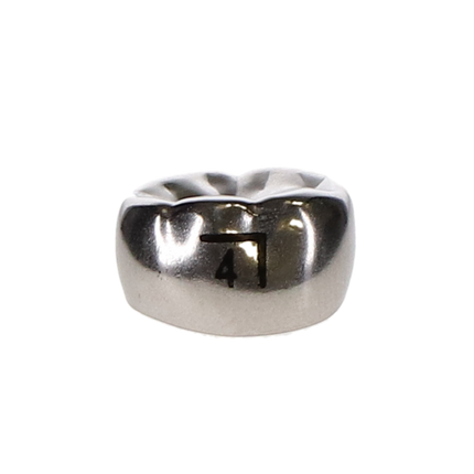Ion Nichro Stainless Steel Molar Crowns, First Permanent Molar, # 4 Lower Right, 5/Pk, 6LR4