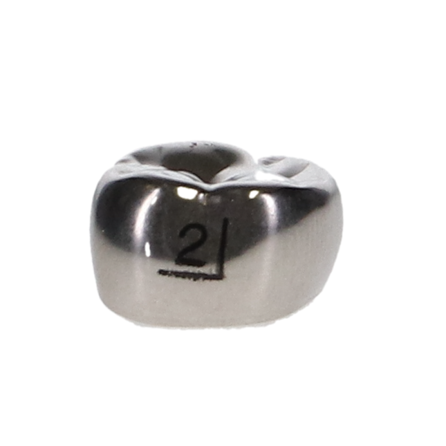 Ion Nichro Stainless Steel Molar Crowns, First Permanent Molar, # 2 Upper Right, 5/Pk, 6UR2