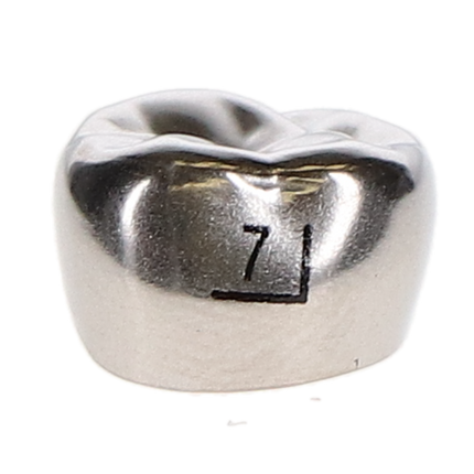 Ion Nichro Stainless Steel Molar Crowns, First Permanent Molar, # 7 Upper Right, 5/Pk, 6UR7