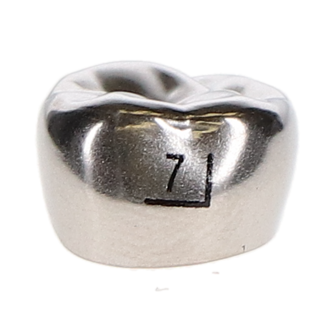Ion Nichro Stainless Steel Molar Crowns, First Permanent Molar, # 7 Upper Right, 5/Pk, 6UR7