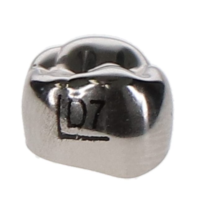 Ion Nichro Stainless Steel Molar Crowns, Pediatric, First Primary Molar, # 7 Upper Left, 5/Pk, DUL7