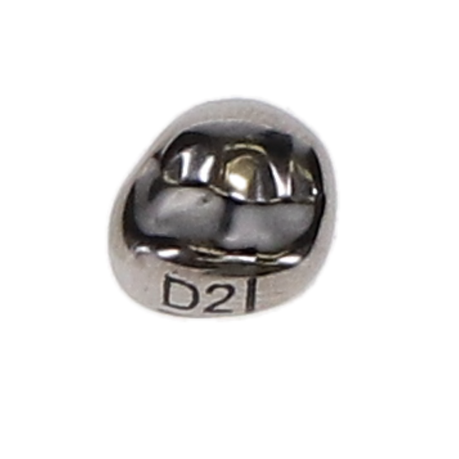 Ion Nichro Stainless Steel Molar Crowns, Pediatric, First Primary Molar, # 2 Upper Right, 5/Pk, DUR2