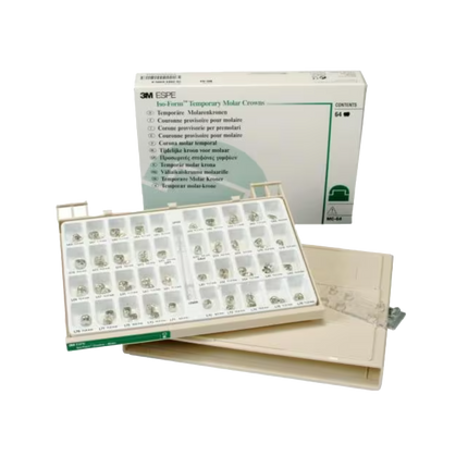 Iso-Form Preformed Tin-Silver Crowns, Adult, Molar Crown Kit, Assorted, 64/Pk, MC64