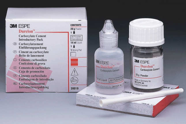 Durelon Carboxylate Luting Cement, Regular Set, Introductory Kit, 1/Pk