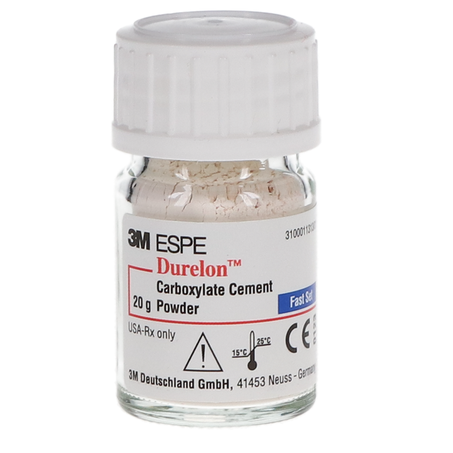 Durelon Carboxylate Luting Cement, Fast Set, Powder Triple Pack, 60 g/Bt, 3/Pk