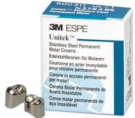 Gold Anodized Preformed Aluminum Temporary Crowns, Adult, First Molar, Upper Left, # 1, 5/Pk