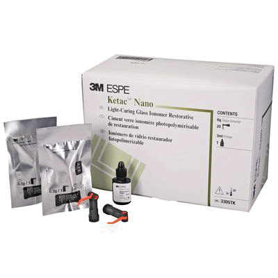 Ketac Nano Glass Ionomer Restorative, Light-Cure, Quick Mix Capsule Refill, A1, 20/Pk