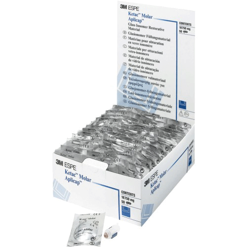 Ketac-Molar Quick Aplicap Glass Ionomer Restorative, Assorted Shades Refill, 50/Pk