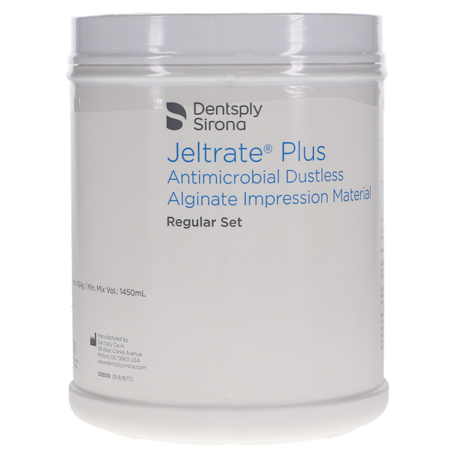 Jeltrate Plus Antimicrobial Alginate Impression Material, Dustless, Regular Set, Can, 1 lb, 1/Pk, 605502