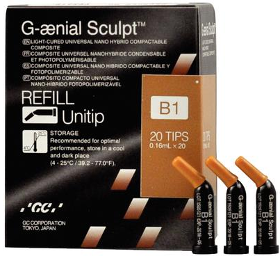 G-aenial Sculpt Universal Composite, Unitip Refill, 0.16 ml, B1, 20/Pk
