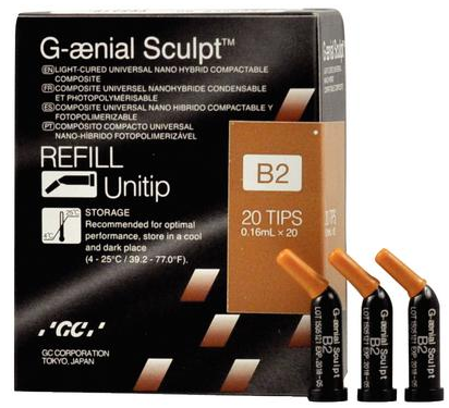 G-aenial Sculpt Universal Composite, Unitip Refill, 0.16 ml, B2, 20/Pk