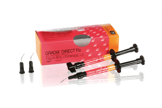 Gradia Direct Flo Microfilled Hybrid Resin Composite, Light-Cure, Syringe Refill, 1.5 g, A3.5, 2/Pk
