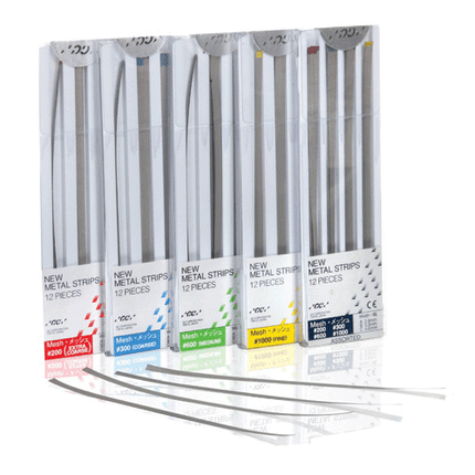 Metal Finishing Strips, Refill, # 1000-B Width Mesh, 50 Micron, 3.3 mm, Fine, Yellow, 12/Pk, 000265