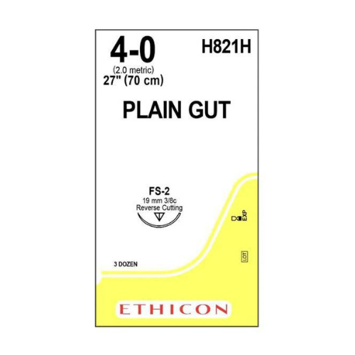 4-0 Plain Gut Sutures with FS-2 Needle, 27", 36/Pk, H821H