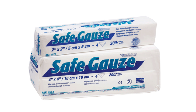 SafeGauze Premium Non-Woven Sponges, Non-Sterile, 4-Ply, 2" x 2", 5000/Pk, 4522-5