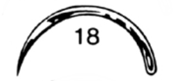 Suture Needles, 1/2 Circle Cutting Edge, # 18, 12/Pk, MS192-18
