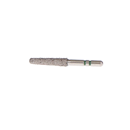Two Striper Diamond Burs, FGSS, Short Cut, Round-End Taper, 780.9 S, 2.1.0 mm, Coarse, Green, 5/Pk, 2015906