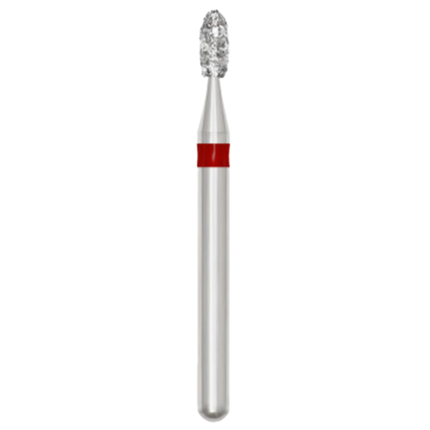 Solo Diamond Single Use Burs, FG, Egg, # 1900, 2.3 mm, Fine, Red, 25/Pk, 379023F