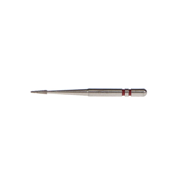 Two Striper Diamond Burs, FG, Cone Point End, Interproximal Trimmer, 201.3, 0.8 mm, Fine, Red, 5/Pk, 2015043