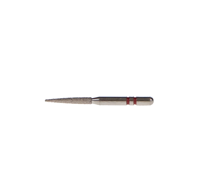 Two Striper Diamond Burs, FG, Flame, 260.8, 1.4 mm, Fine, Red, 5/Pk, 2015153