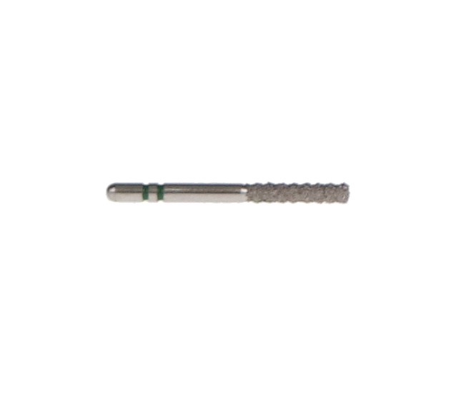 Two Striper Diamond Burs, FG, Gross Reduction, Crown Cut, SC8, 1.7 mm, Coarse, Green, 5/Pk, 2015575